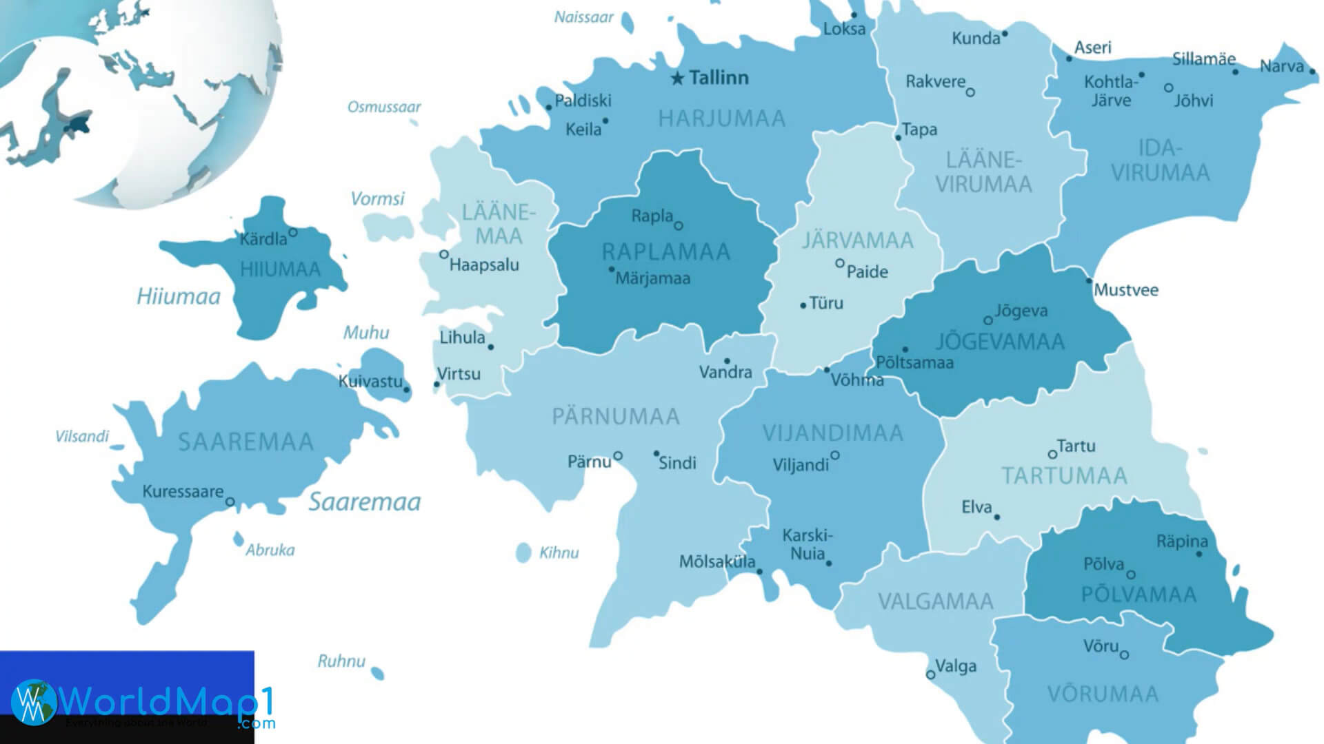 Estonia Regional Map